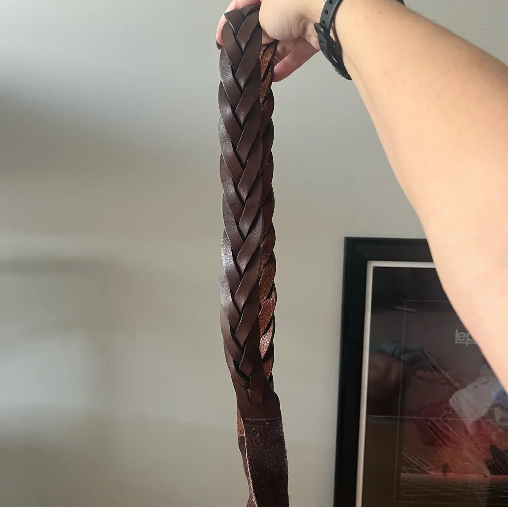 J Crew Italian braided-suede belt medium m - Picture 4 of 4